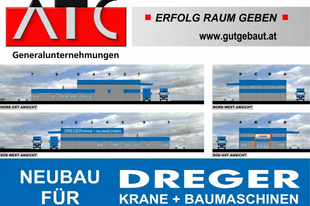 Bautafel für die Firma Dreger