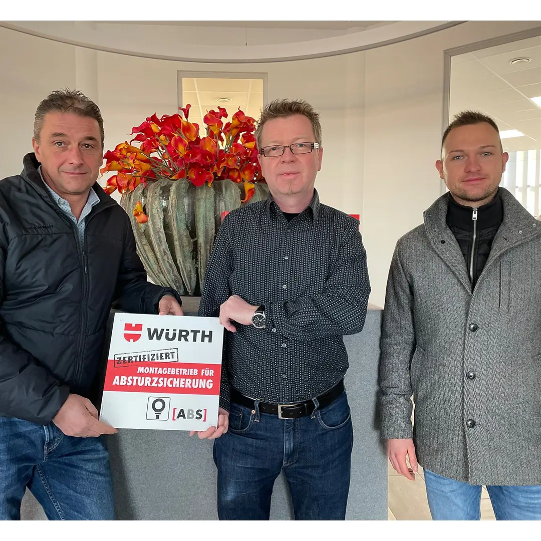 Übergabe der Zertifizierung durch die Firma Würth an ATC